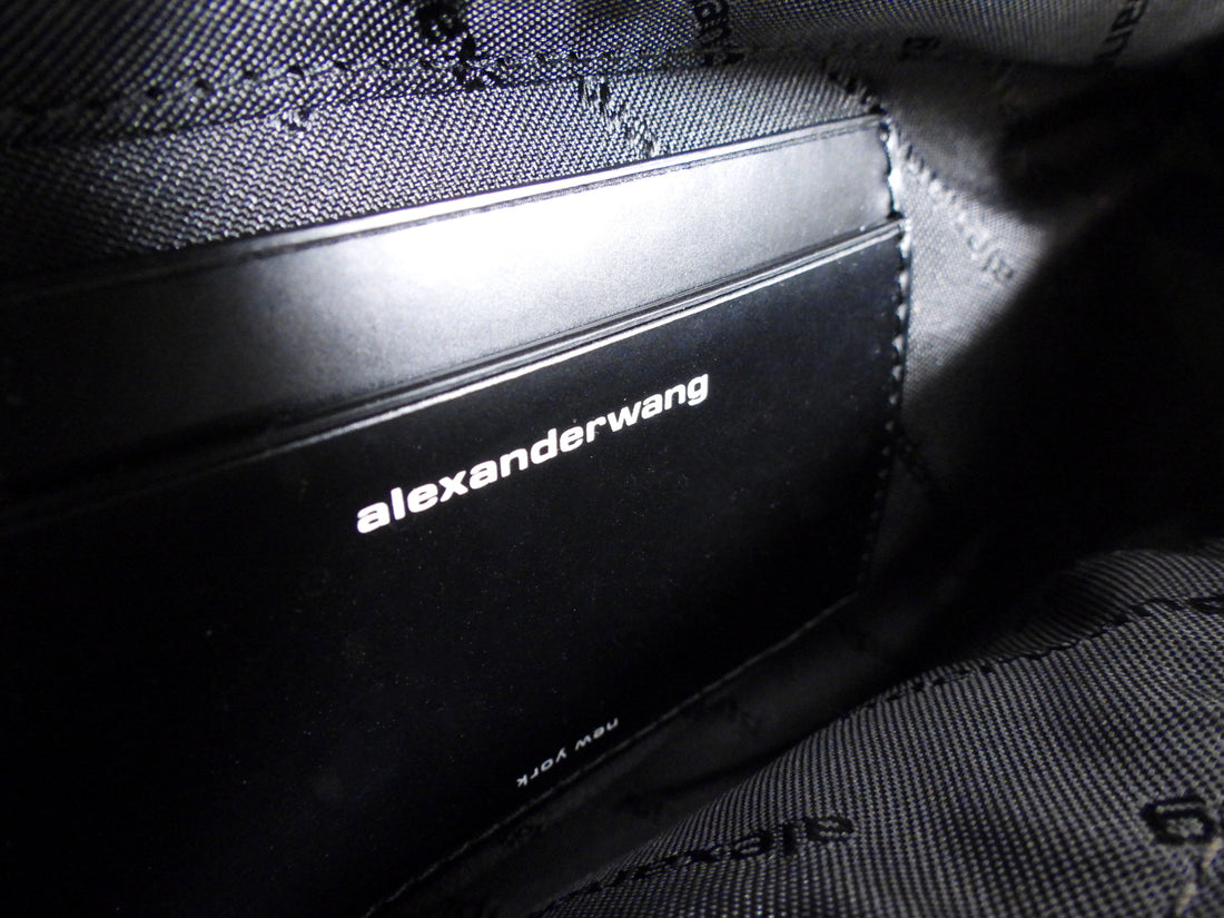 Alexander Wang Black Leather Attica Soft Mini Top Handle Chain Bag