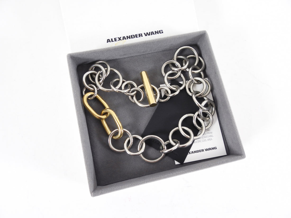 Alexander Wang Chunky Chain Toggle Two-Tone Necklace