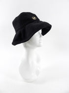 Welldone Black Floppy Knit Bucket Hat - one size