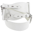 Michino Paris White Leather Wide Bag Strap