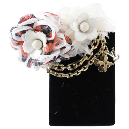 Louis Vuitton Vintage Fall 2005 Red and White Flower Hair Clip
