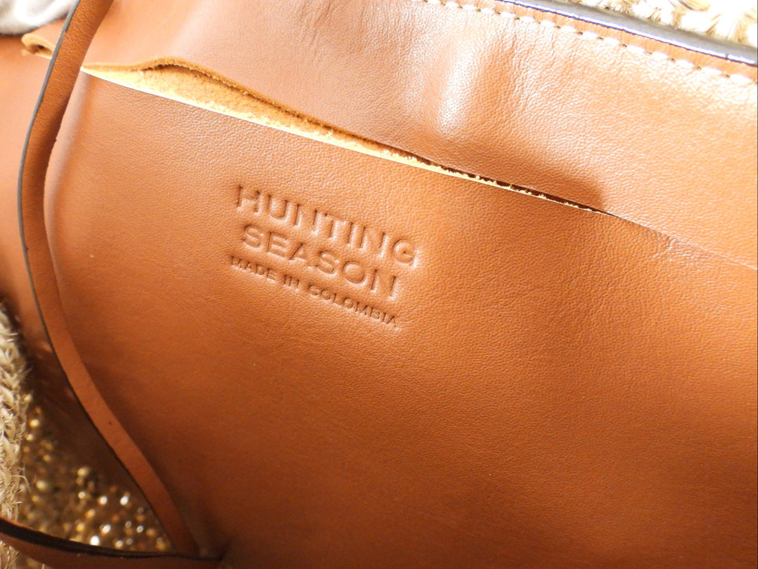 Hunting Season Natural Raffia Woven Two Way Basket Bag