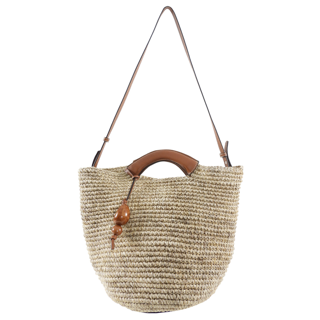 Hunting Season Natural Raffia Woven Two Way Basket Bag