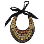 Yves Saint Laurent Rive Gauche SS 2008 Brown Beaded Bib Necklace