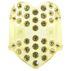 Louis Vuitton Yellow Acrylic Resin Crystal Studded Heart Cuff Bracelet