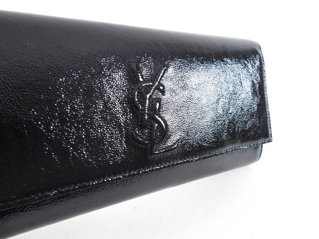 Yves Saint Laurent Black Patent Leather Belle de Jour Clutch