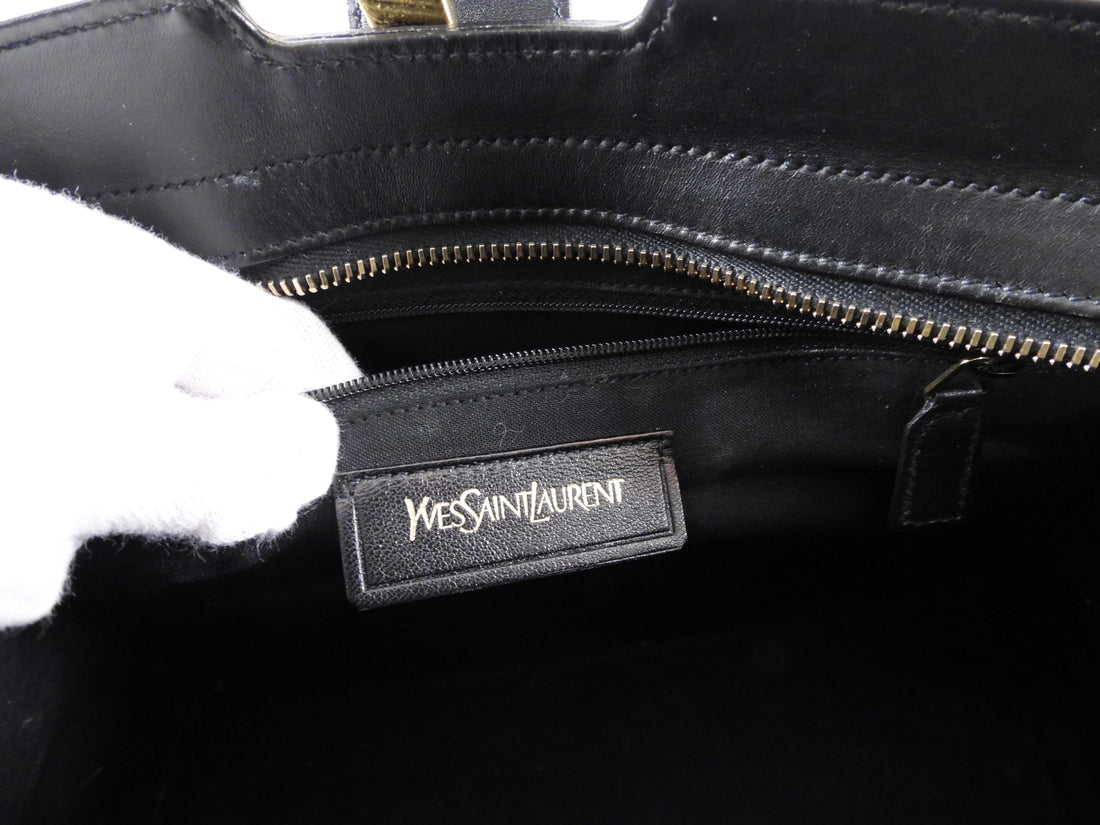 Yves Saint Laurent Y Ligne Cabas Grained Leather Tote Bag