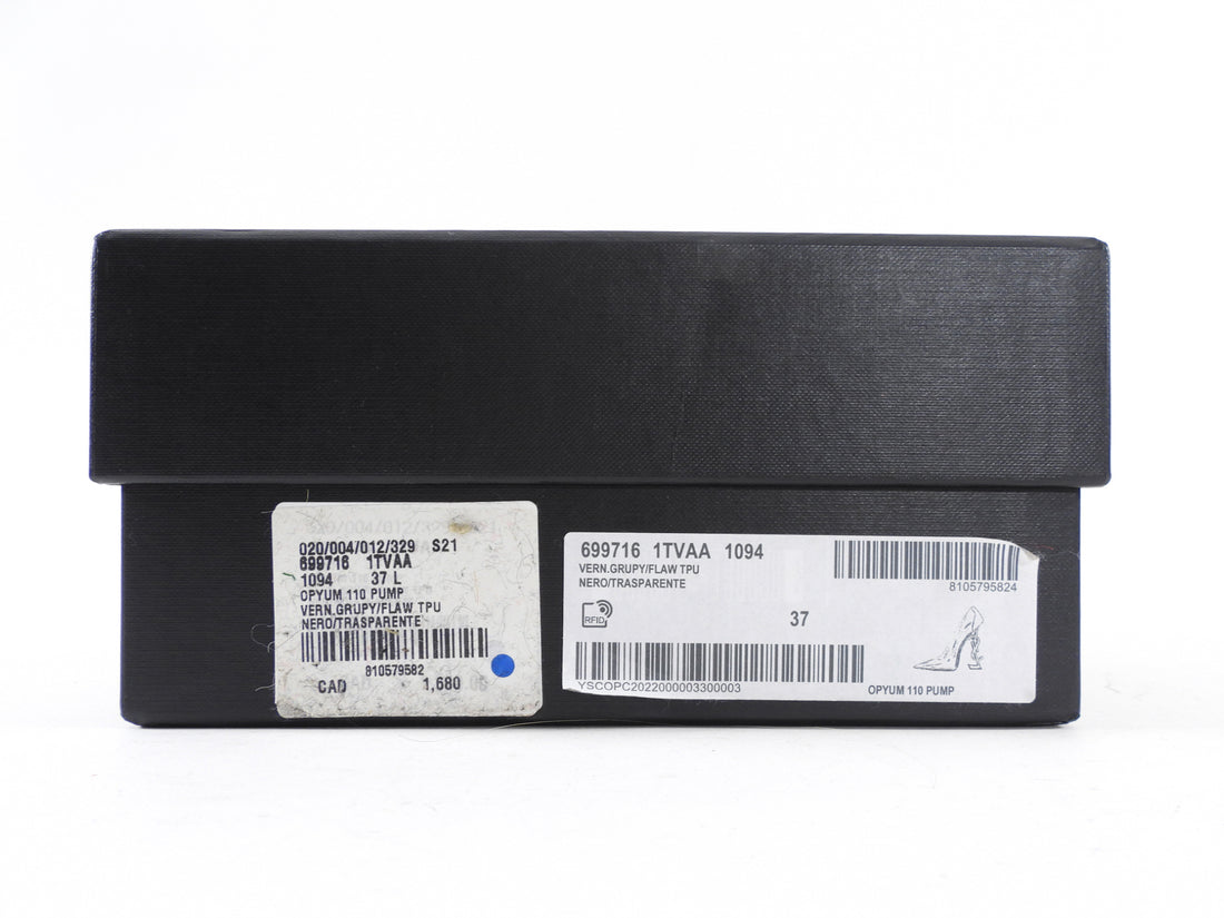 Saint Laurent Black Patent Clear Acrylic Opyum Pumps - 37 / 6.5