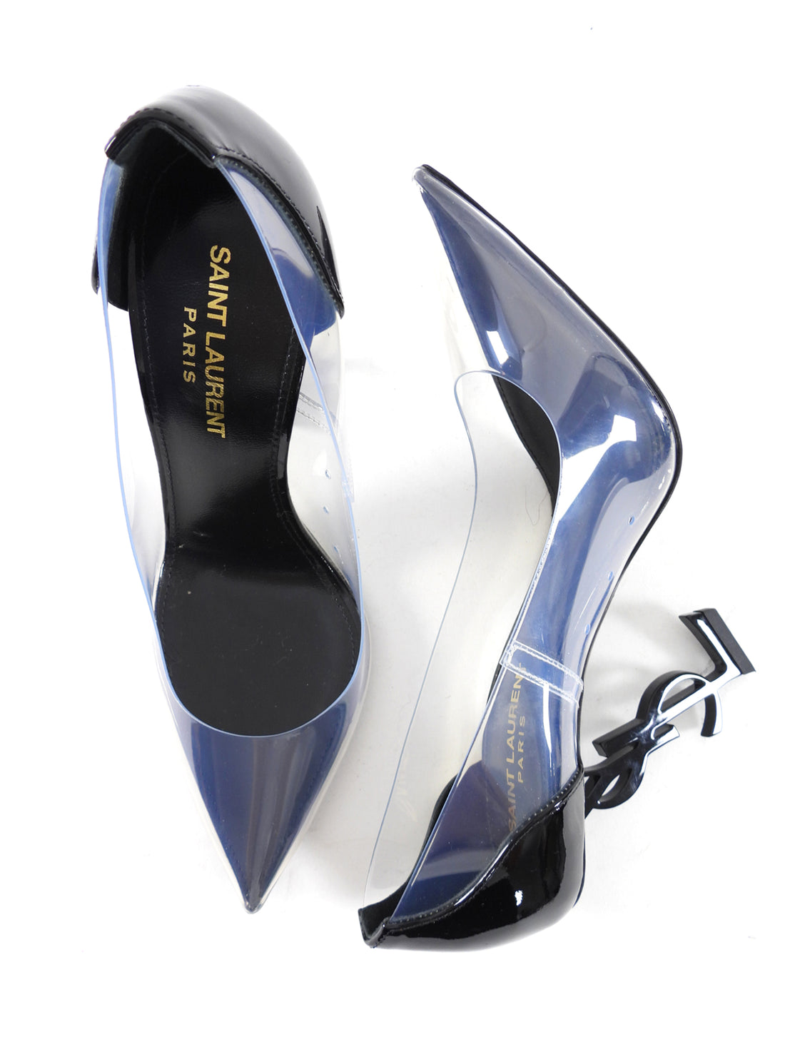 Saint Laurent Black Patent Clear Acrylic Opyum Pumps - 37 / 6.5