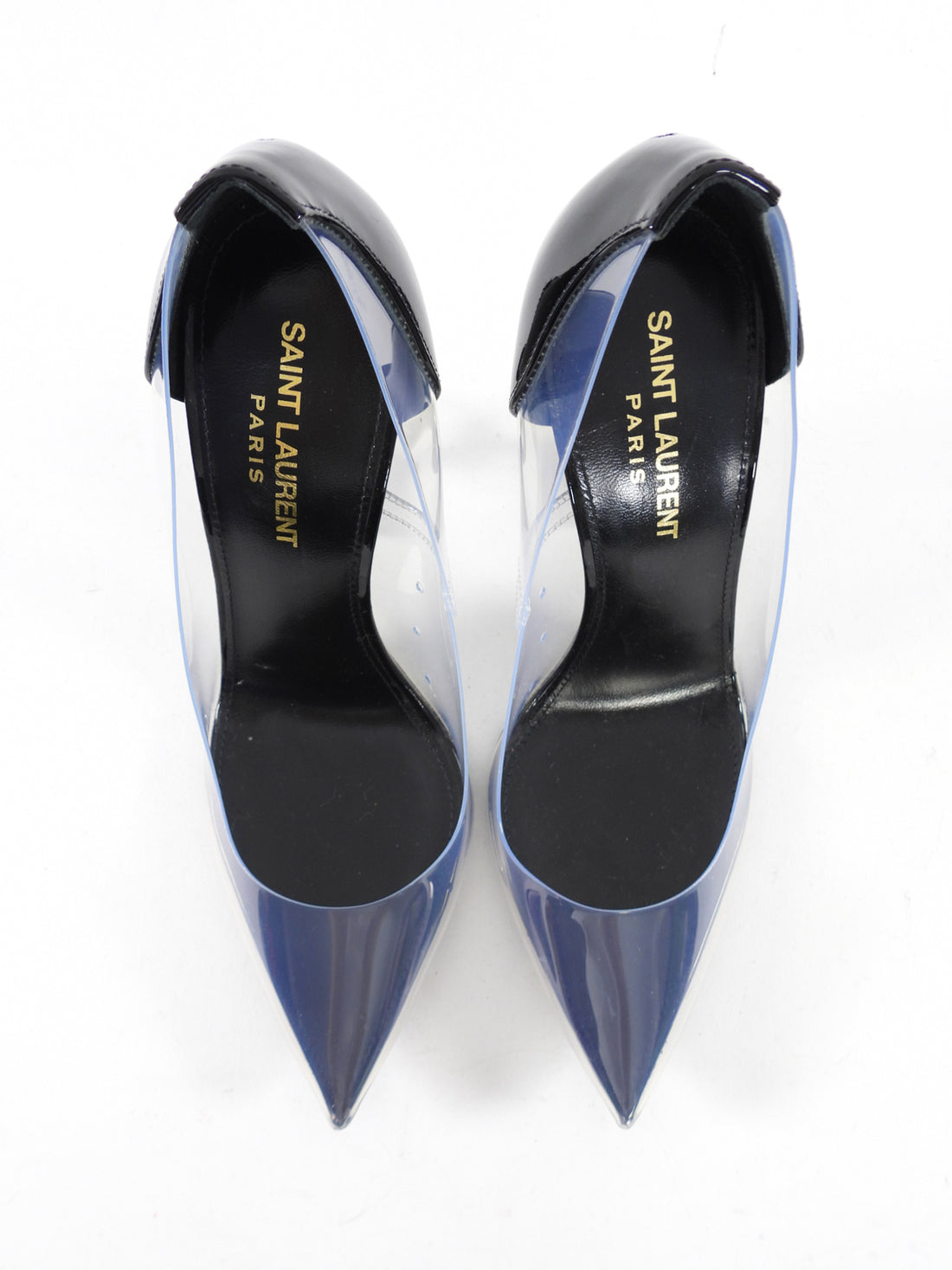 Saint Laurent Black Patent Clear Acrylic Opyum Pumps - 37 / 6.5