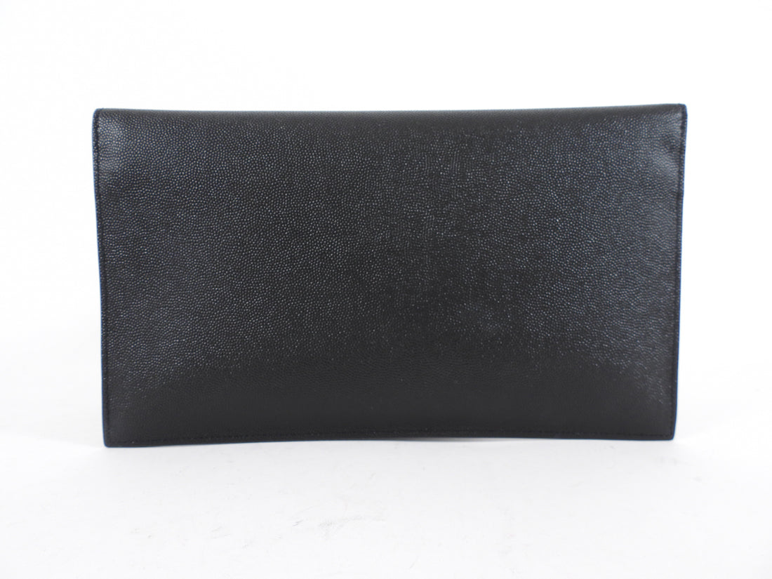 Saint Laurent Black Leather Uptown Pouch Clutch Bag