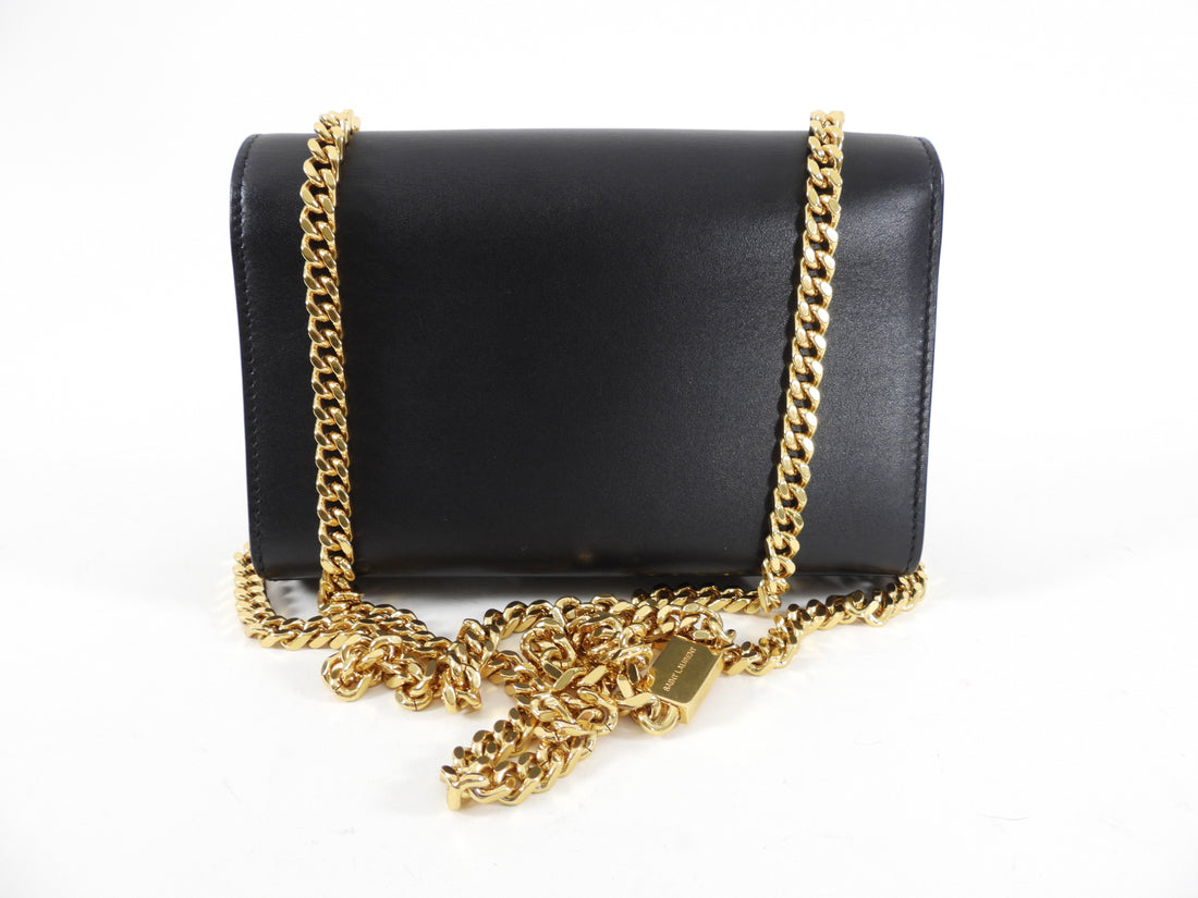Saint Laurent Black Leather Small Kate Chain Tassel Bag