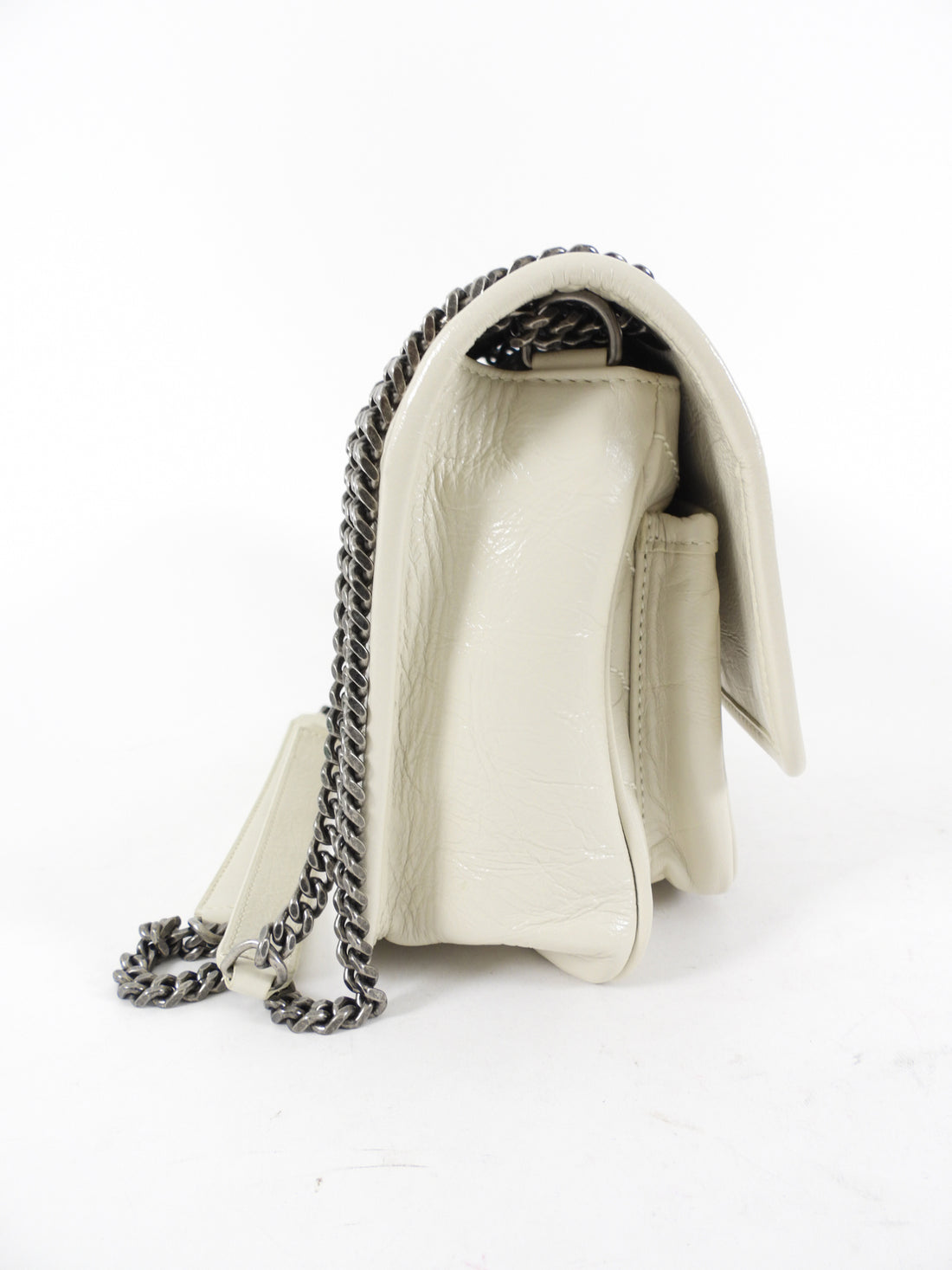 Saint Laurent Ivory Niki Baby Aged Quilted Leather Shoulder Bag