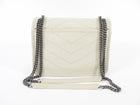 Saint Laurent Ivory Niki Baby Aged Quilted Leather Shoulder Bag