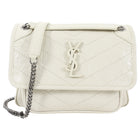 Saint Laurent Ivory Niki Baby Aged Quilted Leather Shoulder Bag