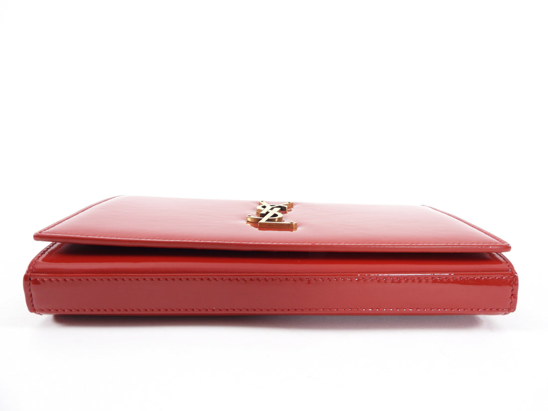 Saint Laurent Red Patent Kate Wallet on Chain Bag