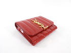 Saint Laurent Red Patent Leather Monogram Compact Wallet