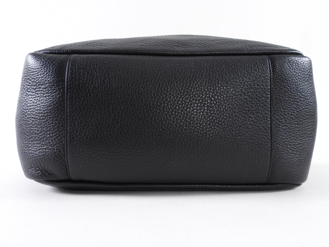 Saint Laurent Le 5 a 7 Black Grained Leather Bea Tote Bag