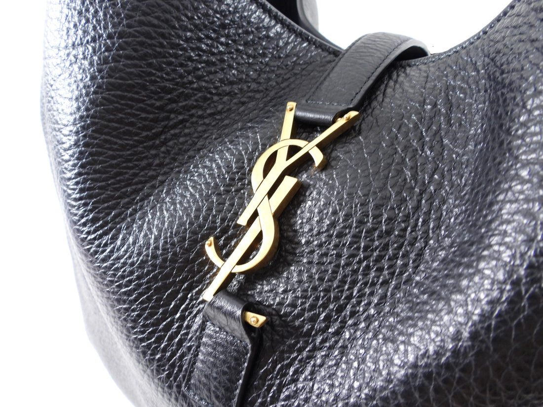 Saint Laurent Le 5 a 7 Black Grained Leather Bea Tote Bag