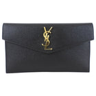 Saint Laurent Black Leather Uptown Pouch Clutch Bag