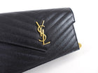 Saint Laurent Black Grain de Poudre Cassandre Wallet on Chain Bag