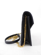 Saint Laurent Black Grain de Poudre Cassandre Wallet on Chain Bag