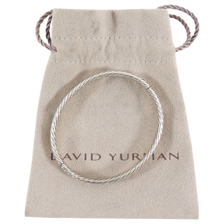 David Yurman Sterling Silver Cable Hinge Bangle Bracelet