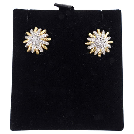 David Yurman 18k Gold and Diamond Starburst Stud Earrings