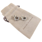 David Yurman Sterling Silver Diamond Cable Huggie Earrings