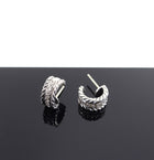 David Yurman Sterling Silver Diamond Cable Huggie Earrings