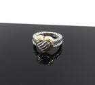 David Yurman Sterling Silver & 18k Yellow Gold Heart Ring