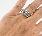 David Yurman Sterling Silver Diamond Cigar Ring - 5.75