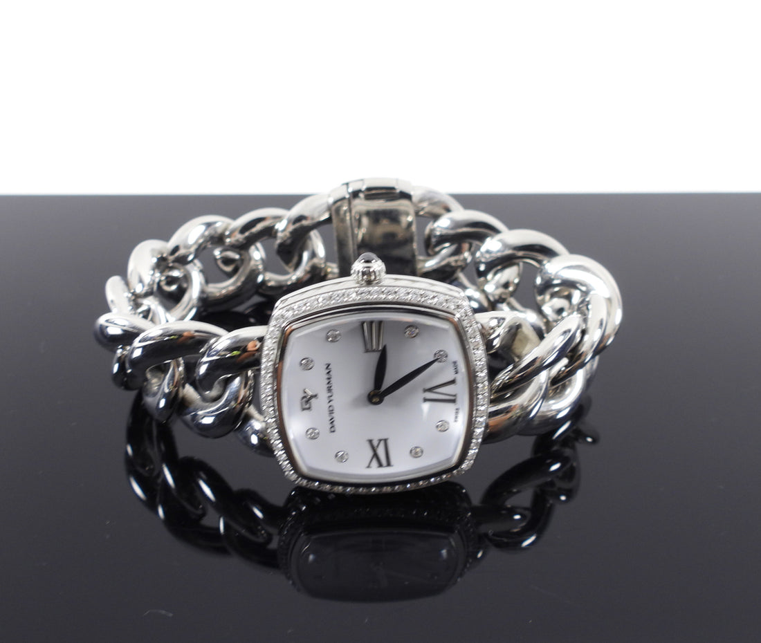 David Yurman Stainless and Diamond Albion 27mm Watch