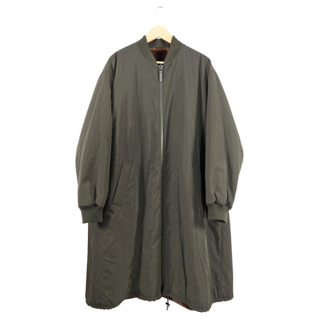 Yves Soloman Reversible Army Green Flare Bomber Coat - M / L