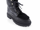 Yves Solomon Black Shearling Leather Ankle Boots - 37