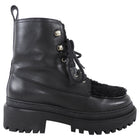 Yves Solomon Black Shearling Leather Ankle Boots - 37