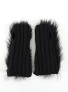 Yves Solomon Fingerless Mitts - Shearling / Cashmere