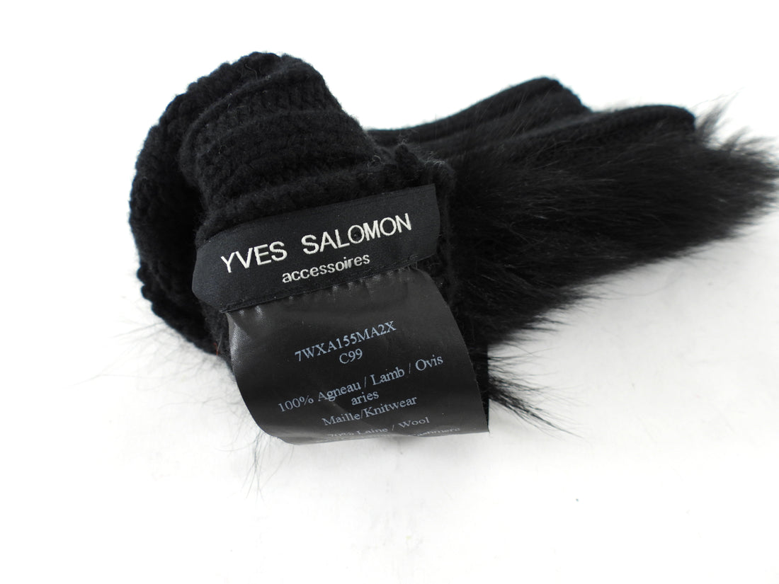 Yves Solomon Fingerless Mitts - Shearling / Cashmere