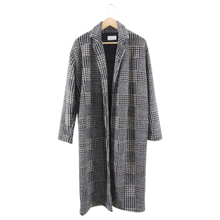 Z Supply Taupe / Black Knit Houndstooth Sweater Coat - S (4/6)