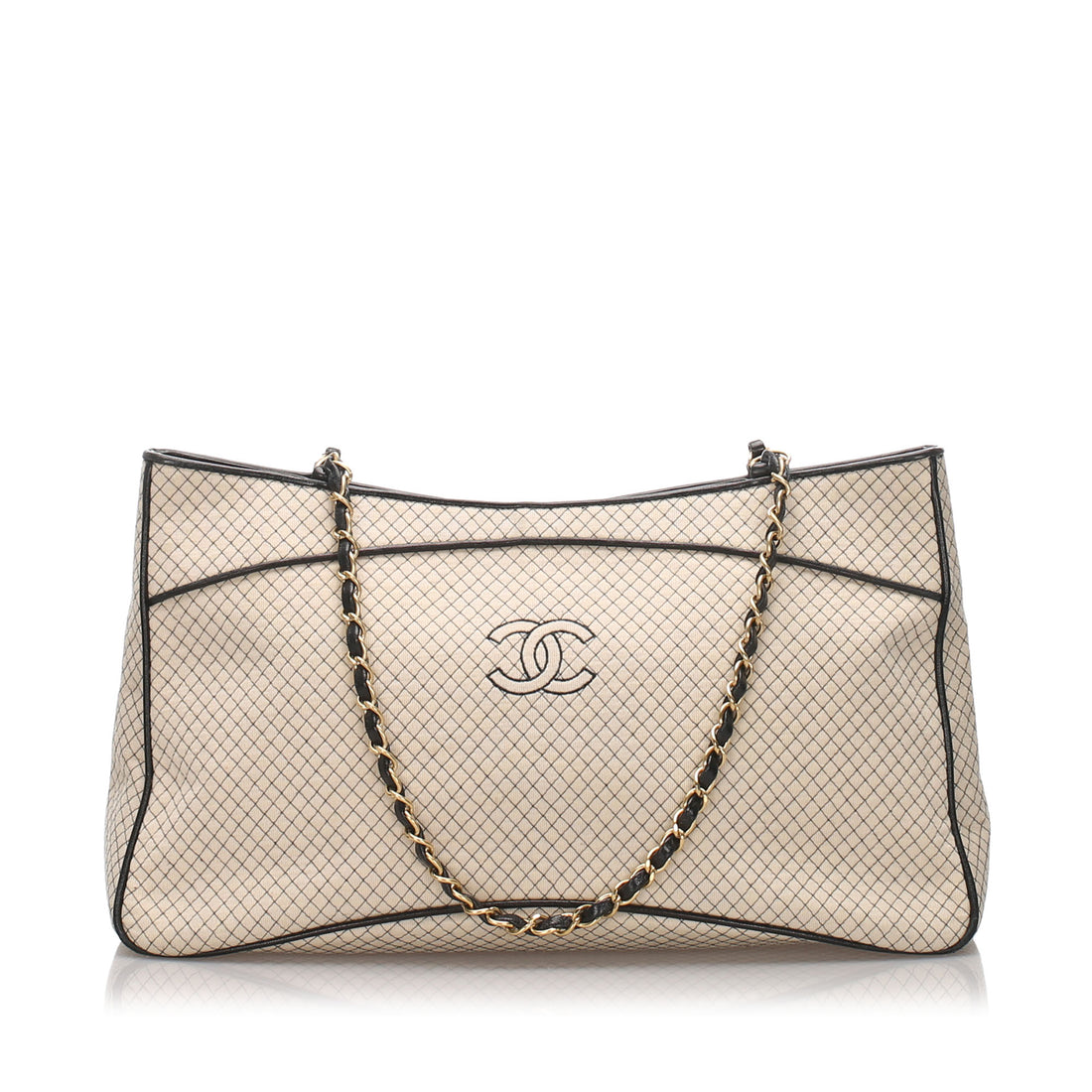 Chanel CC Quilted Cotton Tote Bag with Chain Straps