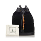 Gucci Vintage 1990’s Bamboo Suede Drawstring Backpack