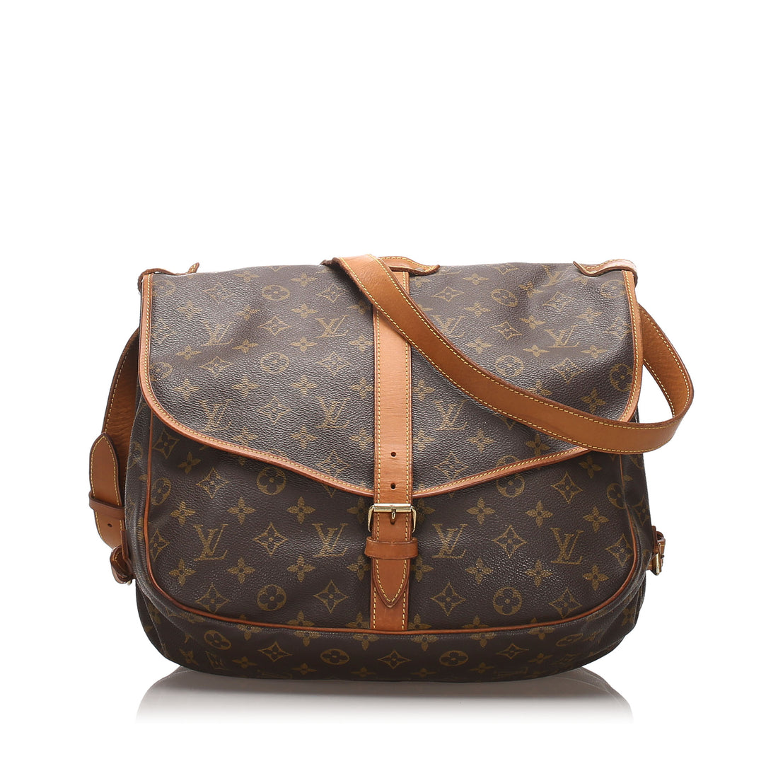 Brown Louis Vuitton Monogram Saumur 35 Crossbody Bag
