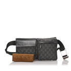 Gucci Black GG Monogram Waist Fanny Pack Belt Bag