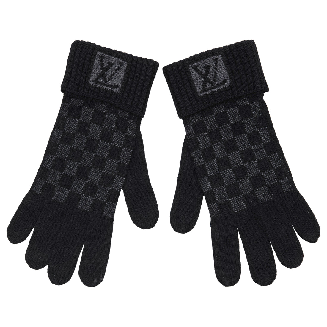 Louis Vuitton Petit Damier Gloves nm, Grey, One Size