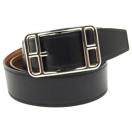 Hermes Black Leather Cape Cod 32mm Belt Size 90cm