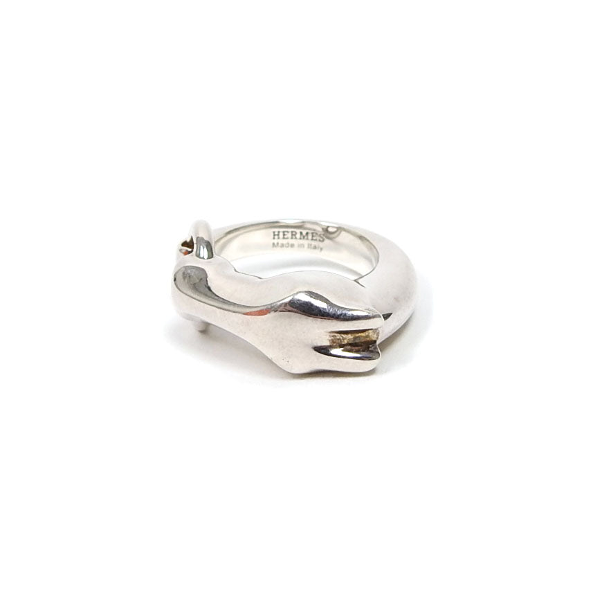 Hermes Sterling Silver Galop Ring Small Model - 52 / 6