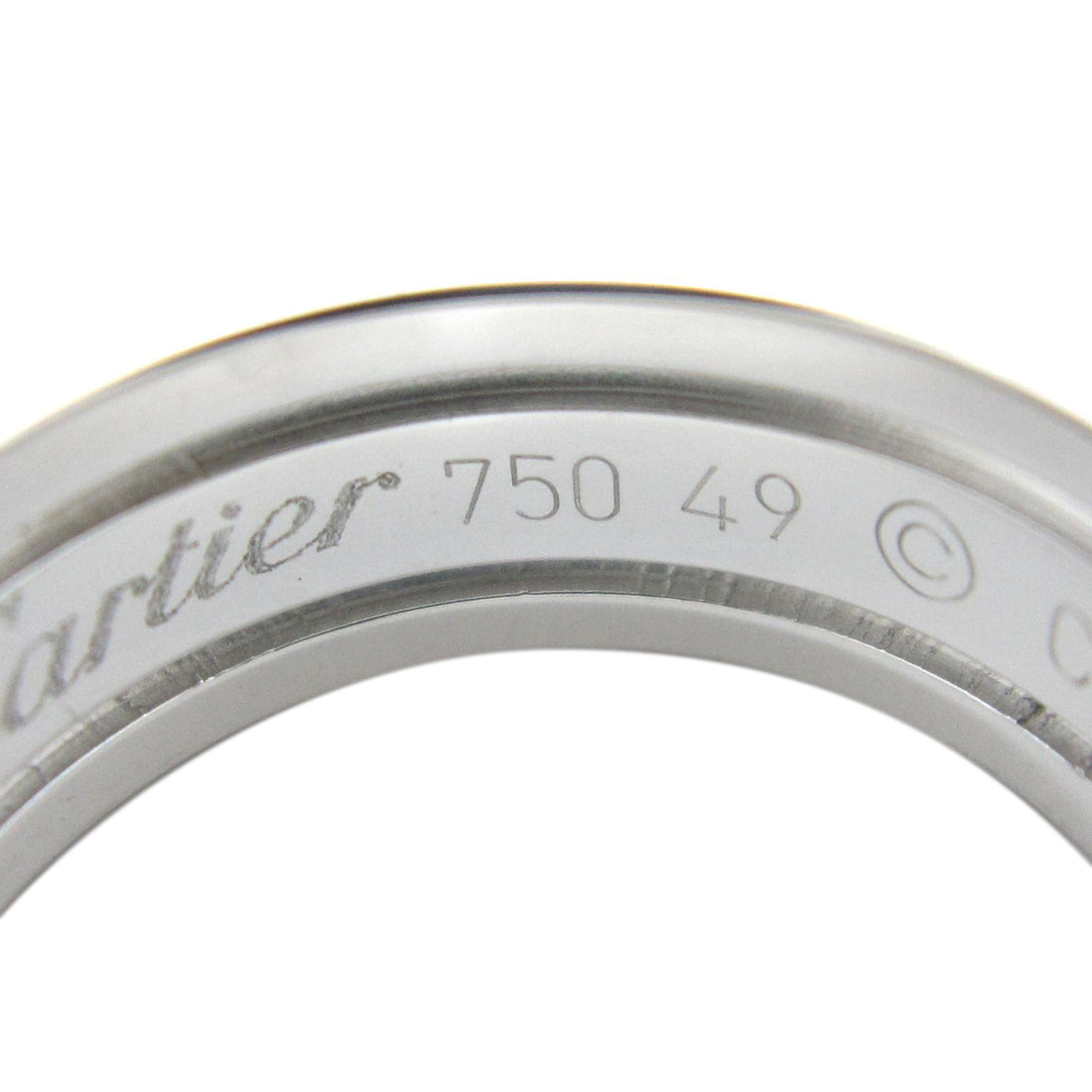 Cartier C de Cartier 18k White Gold Band Ring - 4-¾ / 49