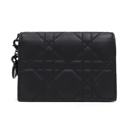 Christian Dior Black Cannage Lambskin Card Holder