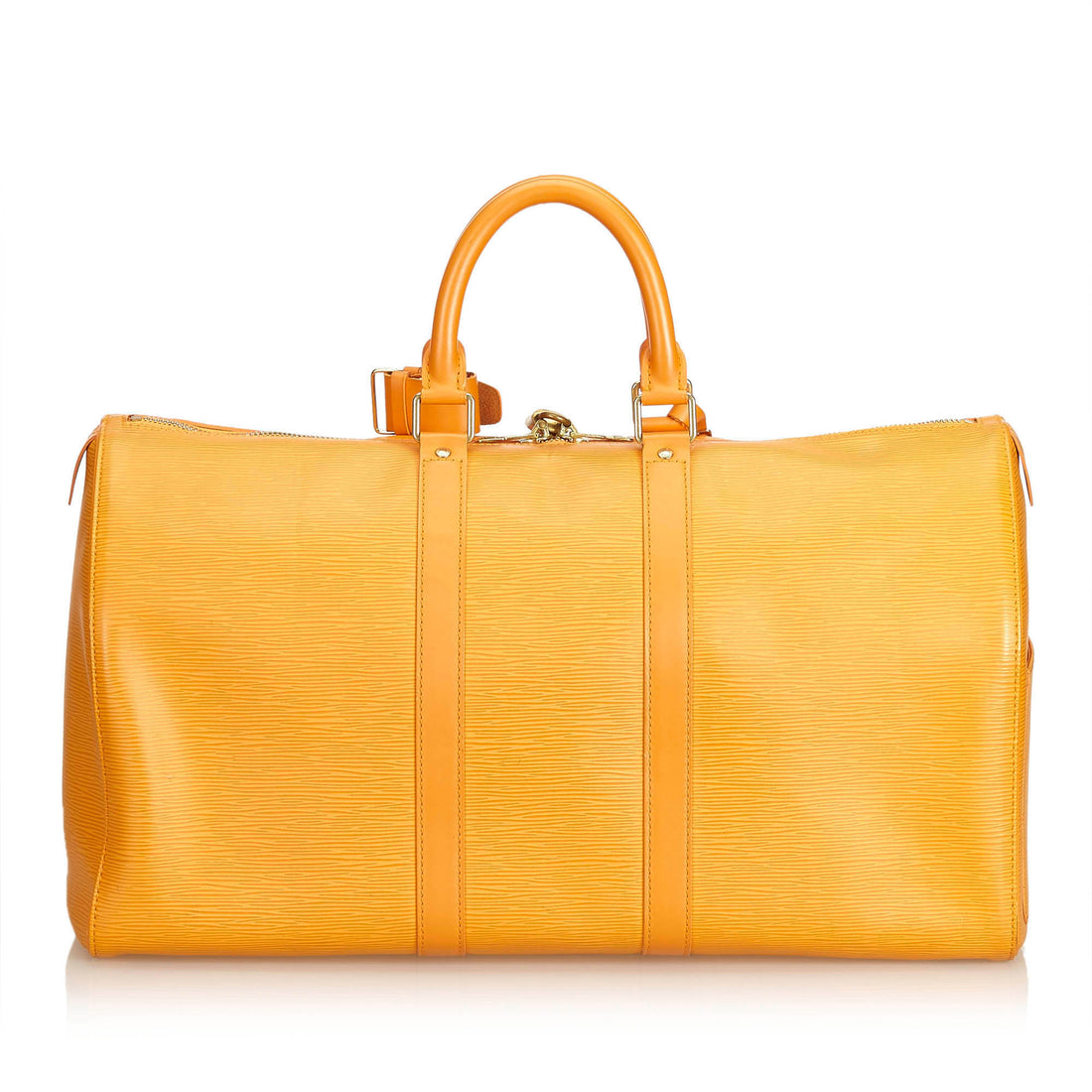Keepall leather travel bag Louis Vuitton Orange in Leather - 37227706