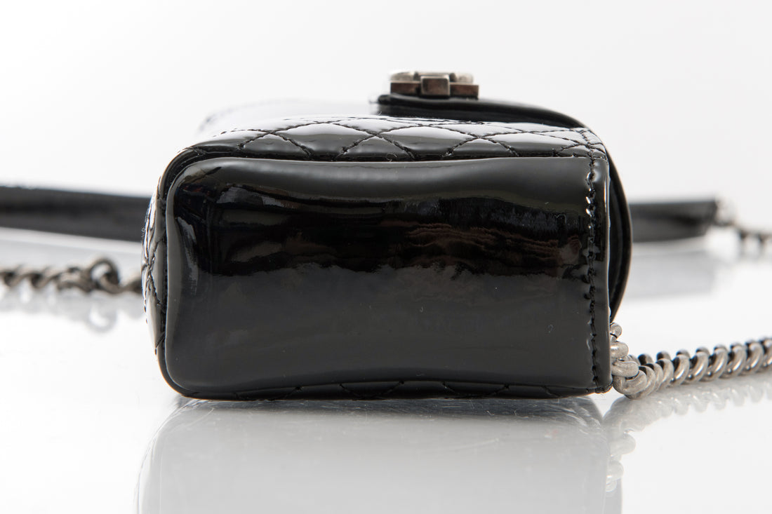 CHANEL Calfskin Boy Reverso Mini Pochette Black 71468
